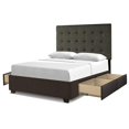 thumbnail image 1 of Lit Plateforme Très Grand Size en Tissu Manhattan "Steel-Core" avec 4 Tiroirs Gris, 1 of 5