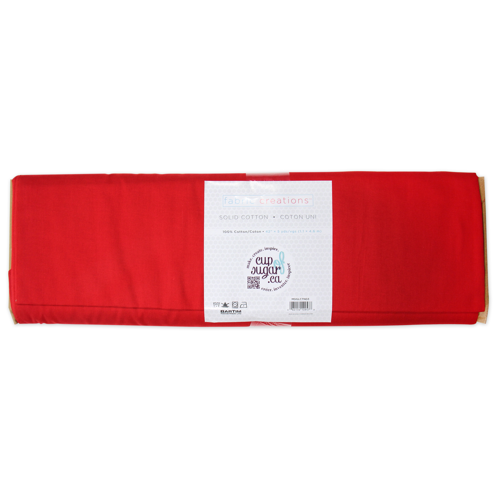 FABRIC CREATIONS Extra Large 100 % coton Pre-Cut, 4.5 × 1.1 m (4.92 × 1.2 yd), rouge