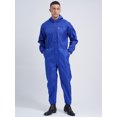 thumbnail image 2 of YONGHS Men's One Piece Dustproof Workwear Long Sleeve Work Overall Suit With Drawstring Hood Blue L/170, 2 of 7