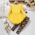 thumbnail image 3 of DuoJiaJ Robe Tricotée Unie à Col Rond Patchwork pour Filles et Jupe Asymétrique avec Leggings Décontractés pour le Quotidien Ensembles de Pyjama de Vacances pour Filles Taille 4-5 Ans, 3 of 3