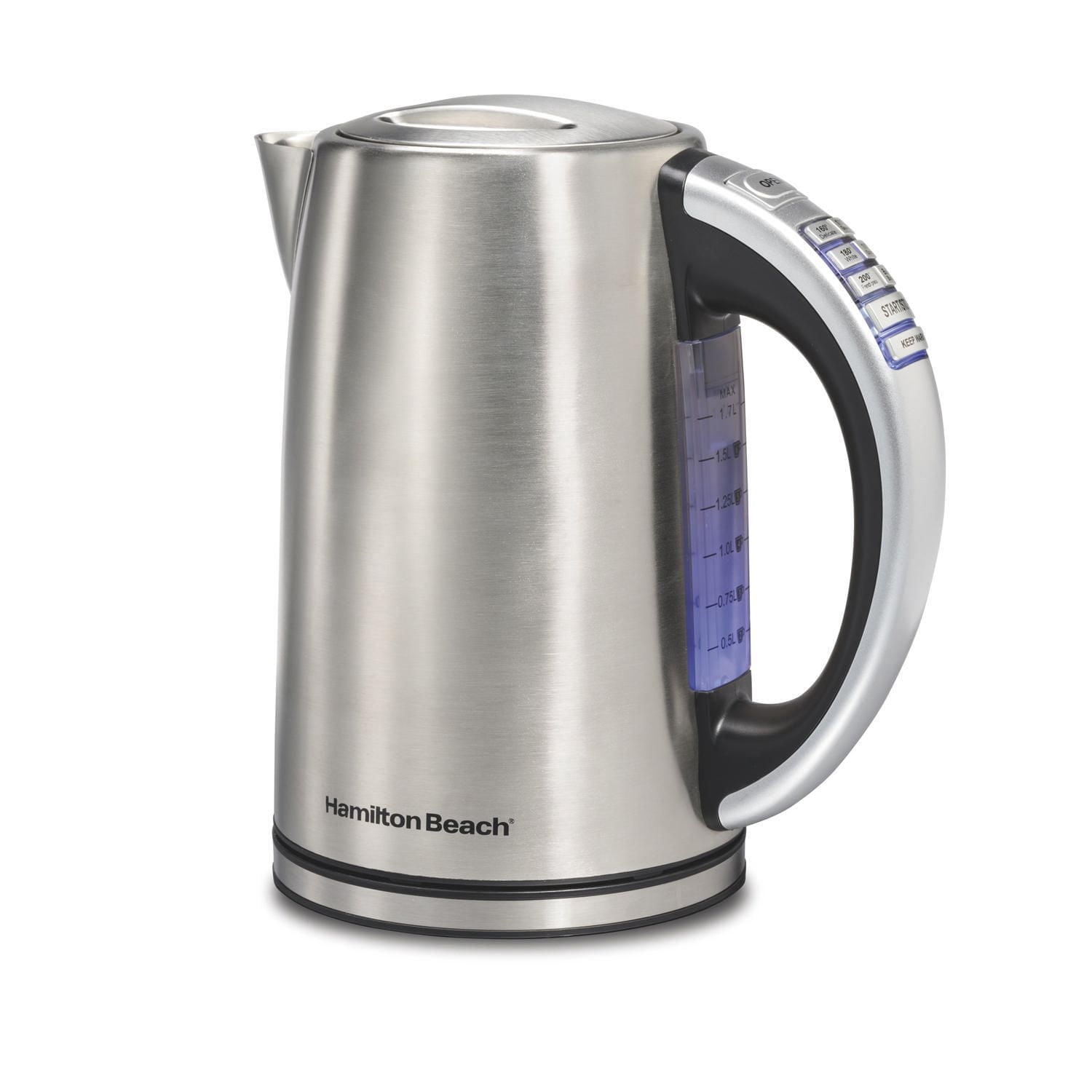 Hamilton Beach 1.7 Liter Cordless Electric Variable Temperature Kettle, 1500 Watts, Stainless Steel, 41020C