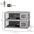 thumbnail image 3 of PawHut 2 Tier Rabbit Hutch Bunny Pet House Wooden Coop Run Grey & White, 3 of 9