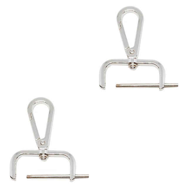 GUOOL 2 Pcs Crochet à Pression Fermoir Pivotant Détachable Sangle de Sac Bricolage Quincaillerie Boucle de Sac en Blanc, Fabriqué en Alliage de zinc durable. Présente une Conception de Vis Amovible pour un Démontage et une installation Faciles, Convient aux Sangles de Sac de 3,6 cm à 4 cm de Large. Parfait pour l'Artisanat DIY, l'Artisanat de Vêtements et la Réparation de Sacs, Sacs à Main, Sacs à Dos et Porte-Clés. Comprend Deux Boucles d'Une Hauteur de 6,38 cm et un Diamètre Intérieur de 3,8 cm.