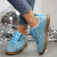 thumbnail image 2 of Espadrilles de Mode à Paillettes pour Femmes Scintillantes Bling Décontractées Basses en Toile Chaussures Plates de Marche Performance, 2 of 6