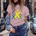 thumbnail image 1 of UANWENN T-Shirts Décontractés pour Femmes avec Imprimé Ruban de Sensibilisation au Cancer, Manches Courtes, Col Rond, Style de Base pour le Quotidien, T-Shirts Surdimensionnés pour Femmes, Haut Athlétique à Manches Courtes, Haut Femme Ample Femmes, 1 of 4