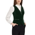 thumbnail image 4 of INSPIRE CHIC Gilet de Complet en Velours pour Femme Rétro Sans Manches Steampunk Blazer CHIC Gilet L Vert Foncé, 4 of 6