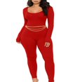 thumbnail image 1 of Combinaison Longue pour Femmes, Couleur Unie, Manches Longues, Col en U, Justaucorps Ajusté, 1 of 7