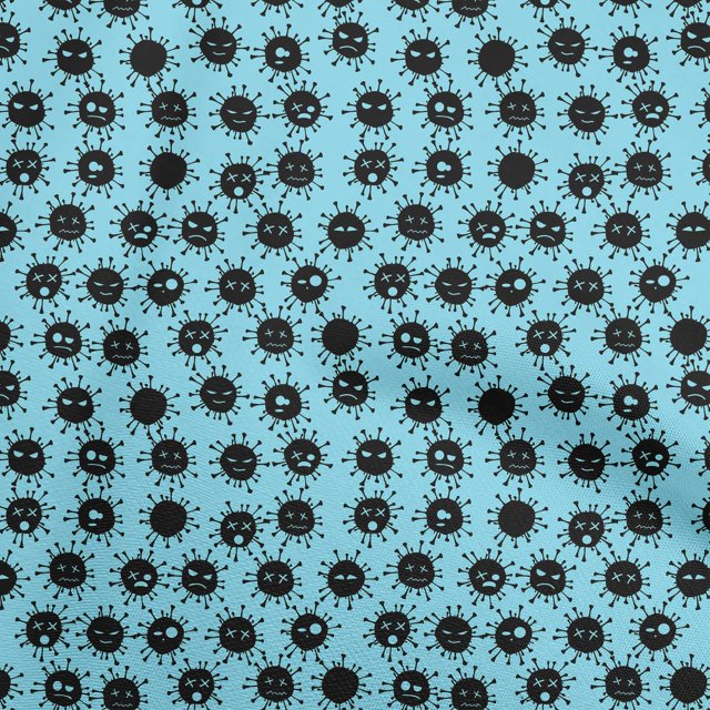 oneOone Rayon Light Blue Fabric Medical Virus Craft Projects Decor Fabric Printed by The Yard 56 Inch Wide