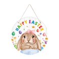 thumbnail image 1 of Abbracc Easter Decoration Door Sign Easter Bunny Rabbit Sign for Holiday Garden Yard F, 1 of 8