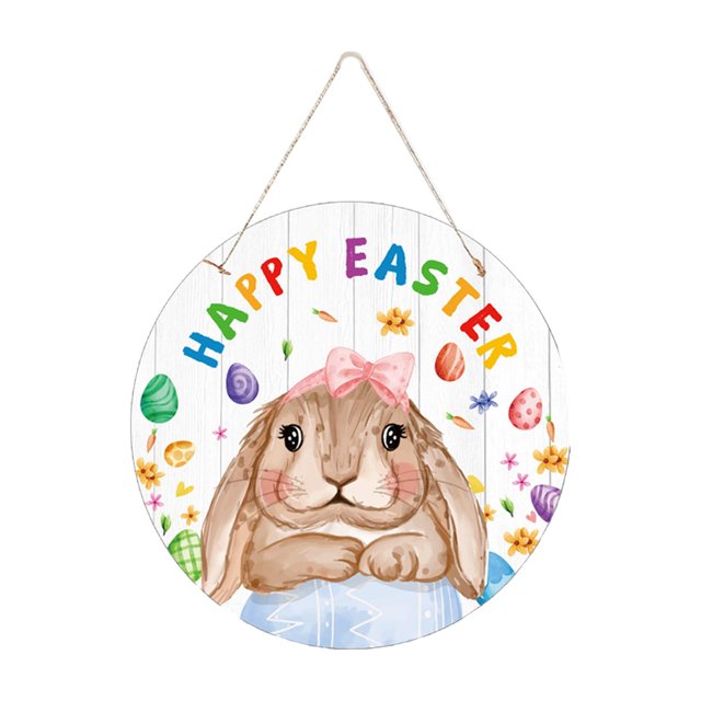 Abbracc Easter Decoration Door Sign Easter Bunny Rabbit Sign for Holiday Garden Yard F