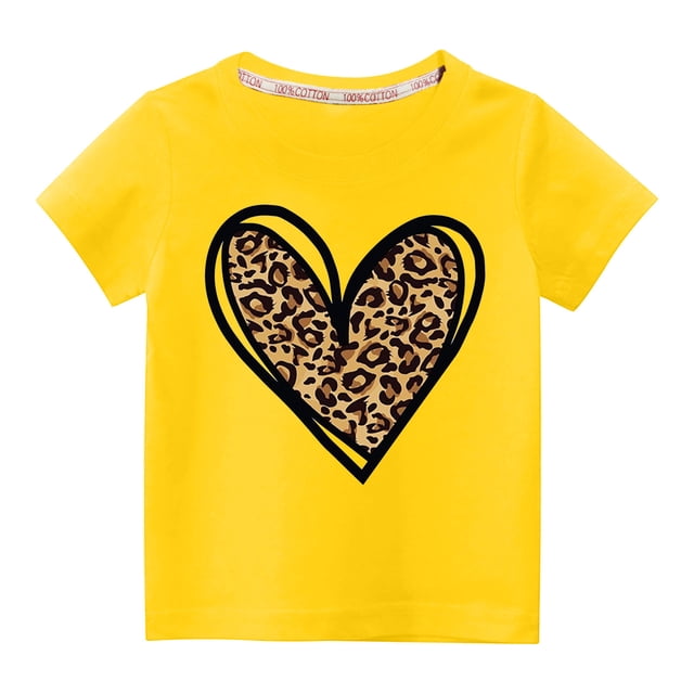 EGNMCR Chemisiers et Chemises à Manches Courtes à Col Rond Tout-Petits Enfants Garçons Filles Mode Mignon Col Rond Imprimé Haut à Manches Courtes Blouse Fille