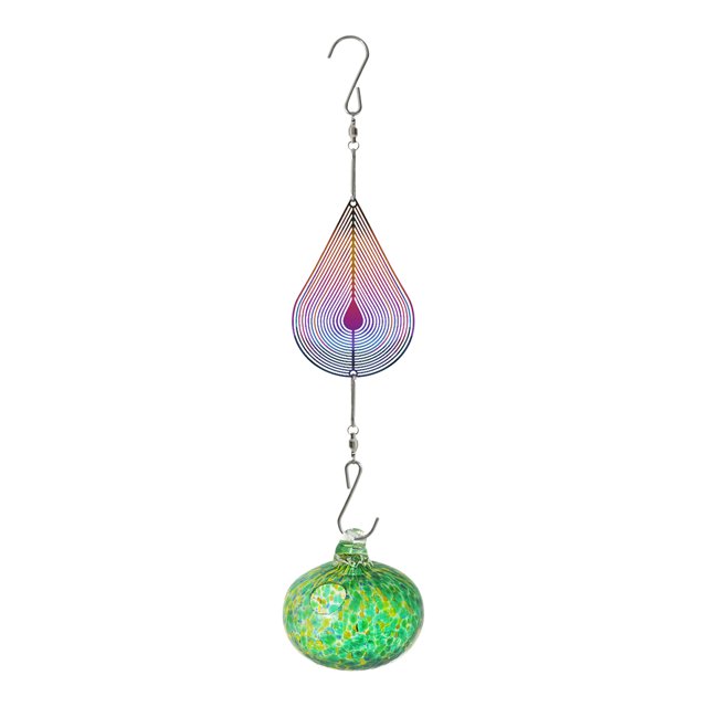 Wzzjkit Painted Hummingbird Shaped Feeder Wind Chime Outdoor Pendant Sunlight Refractor