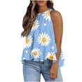 thumbnail image 1 of Weiqiqre Womens Tank Tops Adjustable Tie Neckline Ruffle Hem Sleeveless Flowy Halter Tops, 1 of 6