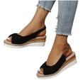 thumbnail image 4 of Summer Ladies Shoes Fish Mouth Medium Wedge Heel Metal Buckle Womens Sandals, 4 of 9
