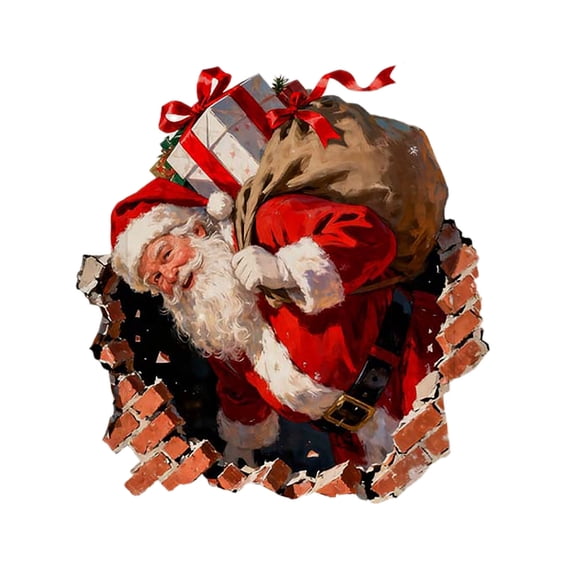 Stickers for Home Festive Santa Wall Art Set for Indoor Rooms and Bathrooms Craft Decals for Plans and Diaries