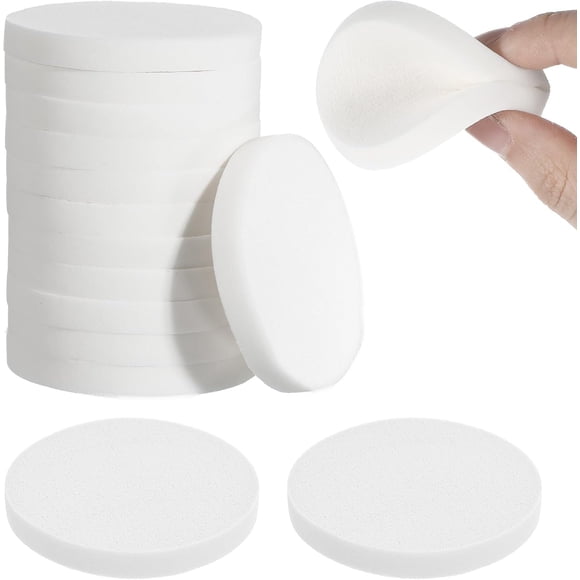 12 Pcs White Round Make Up Sponges for Face Cosmetic Sponge Makeup Pads Powder Sponge Beauty Makeup Foundation Powders Blender for Liquid Foundation Cream Concealer Wet and Dry Dual Use