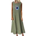 thumbnail image 1 of Birdeem Robe Longue d'Été Décontractée pour Femmes, Col Rond, Sans Manches, avec Poches, Vacances, Plage, 1 of 1