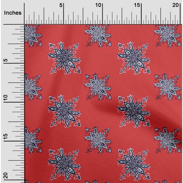 oneOone Georgette Viscose Fabric Floral Block Print Fabric BTY 42 Inch Wide