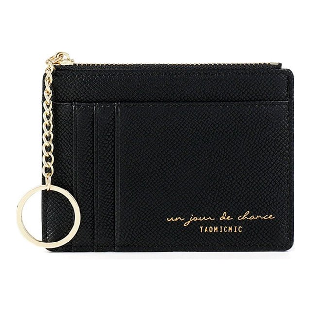Pochette à Cartes Fermeture Éclair Rangement Faux Cuir 8 Compartiments pour Femmes Hommes Sac à Main Quotidien