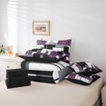 thumbnail image 5 of YST Abstract Geometric Full Bedding Set For Girls Kids Safari Leopard Print Bed In A Bag 7 Piece Cheetah Checkered Comforter Set With Sheets Wildlife Grids Bed Set Wild Animal, 5 of 5