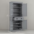 thumbnail image 3 of HOMCOM Kitchen Pantry, Freestanding Buffet Cabinet with 4 Doors, Grey, 3 of 10