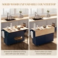 thumbnail image 4 of HOMCOM Kitchen Island with Storage, Kitchen Island with Drop Leaf, Blue, 4 of 9