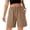 #0002-Khaki, variant on Neewe Women's Bermuda Shorts Summer Wide Leg Plain Elastic Waisted Comfy Casual Sweat Long Shorts