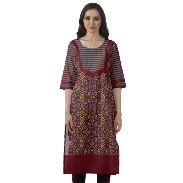 Moomaya Kurta Imprimée Prêt-à-Porter Femme Formelle et de Fête Kurti Ethnique en Coton Haut