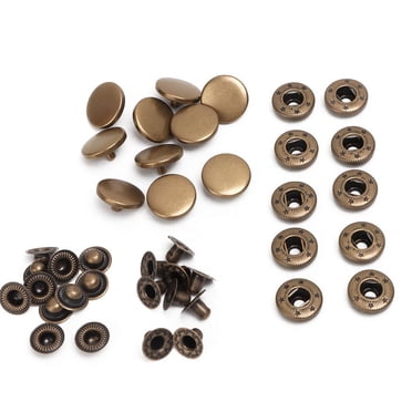 Spptty 10 Pcs Bouton-Pression en Métal 15 mm à Pression, Accessoires pour Vêtements, Bouton-Pression 15 mm à Pression, Bouton-Pression à Pression