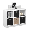 thumbnail image 1 of Pemberly Row Engineered Wood 3x2 Bookcase Storage w/Bins in White/Black, 1 of 6