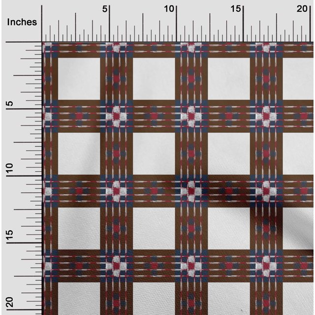 oneOone Georgette Viscose Fabric Check Ikat Print Fabric BTY 42 Inch Wide