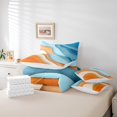 thumbnail image 4 of YST Ensemble de Literie Dégradé Bleu Orange 7 Pcs, Ensemble de Couette à Rayures Géométriques, Format Simple, 4 of 4