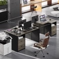 thumbnail image 4 of Bestier Computer Desk with Drawers Power Outlet 60" Office Desk Lift Top Desk, Gray, 4 of 10