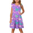 thumbnail image 1 of RXIRUCGD 2025 Vêtements d'Été pour Enfants Robe d'Été à Manches à Volants pour Filles 4-14T, 1 of 7