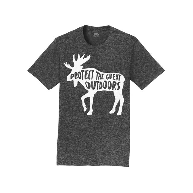 Gravity Outdoor T-Shirt pour Hommes Protéger le Grand Extérieur - Logo Blanc - Gris Foncé - 3TG