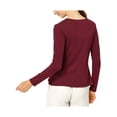 thumbnail image 3 of INSPIRE CHIC Cardigan en Tricot à Nouer devant pour Femme, Manches Longues, Ourlet à Volants, Ouvert, m Bourgogne, 3 of 8