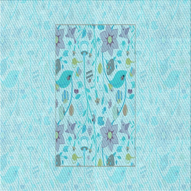Ahgly Company Tapis d'Intérieur Lavables en Machine Bleu Diamant Bleu Transitionnel, 7' Carré