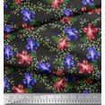 thumbnail image 2 of Soimoi Georgette Viscose Fabric Leaves & Azalea Floral Decor Fabric Printed Yard 42 Inch Wide, 2 of 3