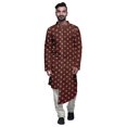 thumbnail image 1 of Atasi Ensemble Kurta de Fête pour Hommes Col Mandarin Kurta Pyjama Ethnique Imprimé, 1 of 2
