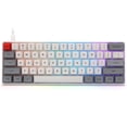 thumbnail image 1 of RisingPro 61 Key Compact Waterproof Mechanical Gaming Keyboard Wired USB Type C Wireless Bluetooth RGB LED Backlit Linear & Quiet White MX Gray, 1 of 10