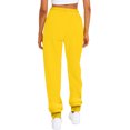 thumbnail image 2 of Innerwin Trousers Solid Color Ladies Bottoms Holiday Straight Leg Lounge Sweatpants Yellow M, 2 of 3