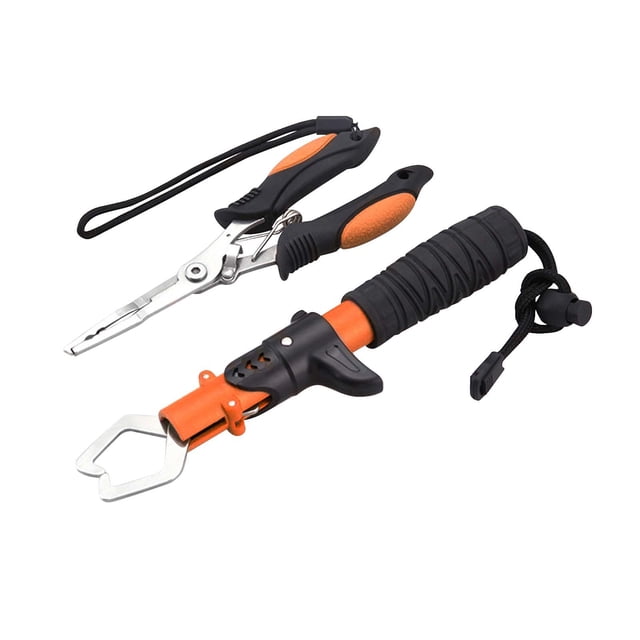 TIELUTT Fishing Tool Kit Stainless Steel Fishing Pliers Fish Lip Hook Remover Split Fly Fishing Gear Set Muti Function Stinky Pants Stringer Deep Diver Trolling Weights Assortment Ocean Pole Punch Sho