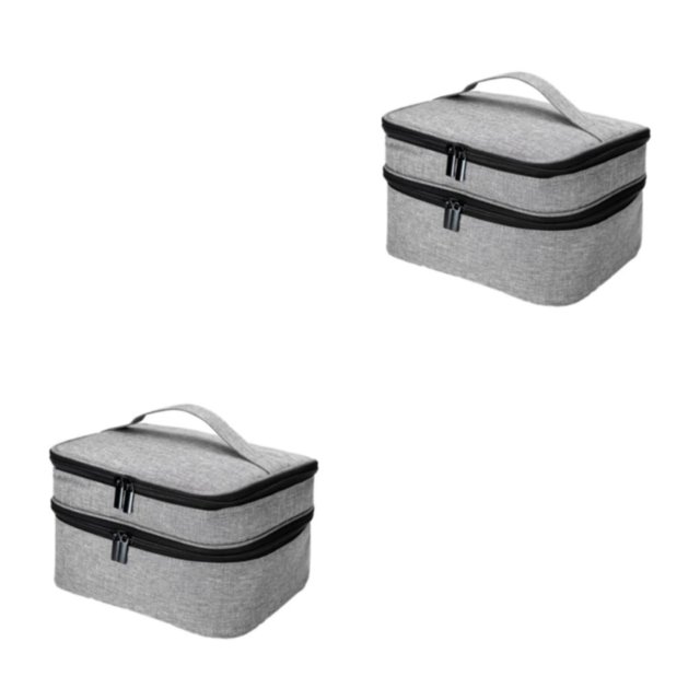 Redempat Sacs de Rangement pour Vernis à Ongles en Polyester pour Usage Quotidien, Robustes et Durables, Gris Clair, 2 Ensembles