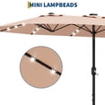 thumbnail image 2 of 15 ft Large Patio Umbrella with Base and Solar Lights, Double-Sided Rectangle Umbrella Oversized Shade for 8-10 People,36 LED Lights and Weighted Base for Pool, Deck, Backyard, 2 of 9