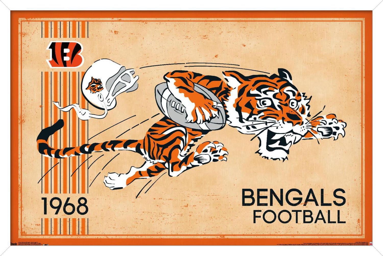 NFL Cincinnati Bengals - Retro Logo 14 Wall Poster, 22.375" x 34"