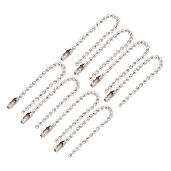 Unique Bargains Porte-Clés Chaîne Boule à Fermoir Métallique 8 Pcs Ton Argent Diamètre 2,4 mm Longueur 10 cm
