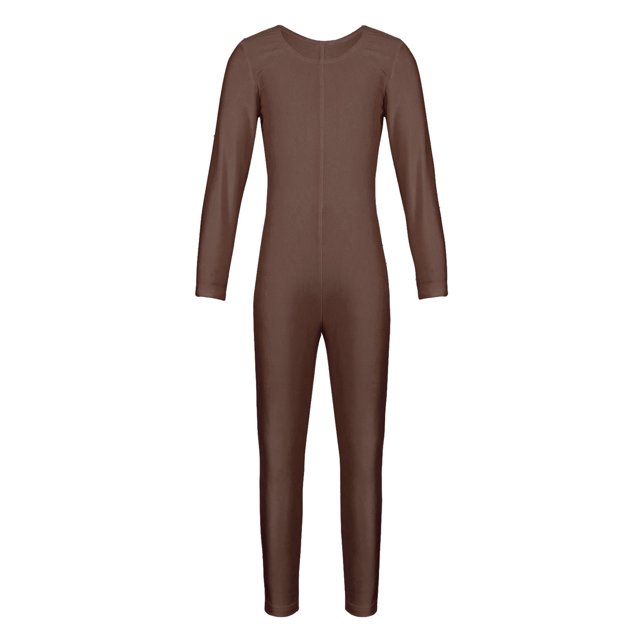 Manyakai Combinaison de Danse Ballet Manches Longues Gymnastique Marron m