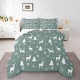 thumbnail image 1 of YST Merry Christmas Bedding Set Queen Size For Kids Snowflake Comforter Set For New Year With 2 Pillow Cases Xmas Tree Bedding Comforter Sets Deer Elk Cartoon Christmas Decor Animals Duvet Insert, 1 of 6
