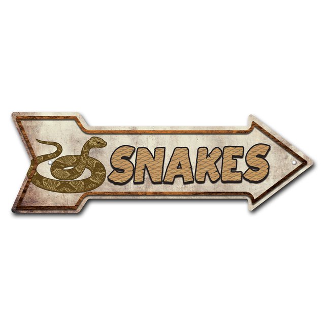 SignMission Panneau en Plastique Serpents Arrow, 18 Pouces de Large