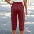 thumbnail image 5 of Fsgntruao Shorts Capris à Cordon pour Femmes, Couleur Unie, avec Poches, 5 of 5